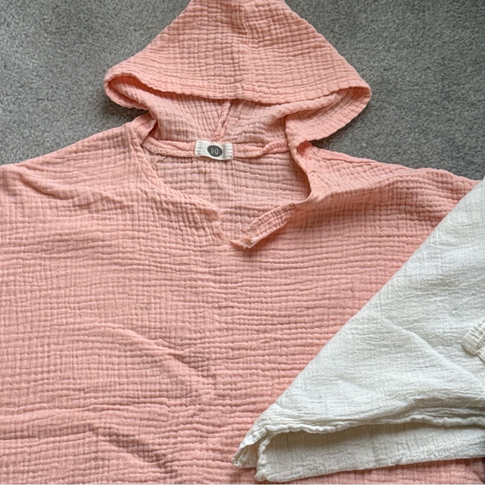 Figmint Kids Hooded Towel Poncho + 2 Towels | Size 90 (2–3Y) | Organic Muslin Co - Picture 6 of 10
